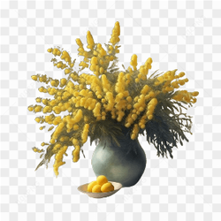 Vase with yellow flowers
