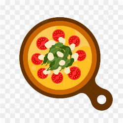 Vector illustration of pizza on a plate