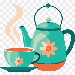 Tea pot with cup