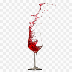 Glass filled with red wine