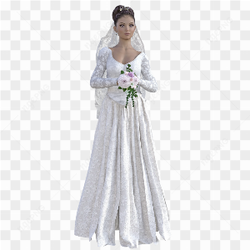 3d blender model of a bride in white dress