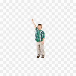 Blonde boy wearing green