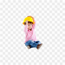 Boy wearing a helmet
