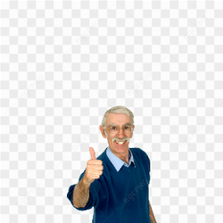 Old man wearing blue