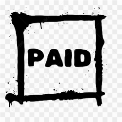 Paid Stamp Frame Black Tshirt Sticker