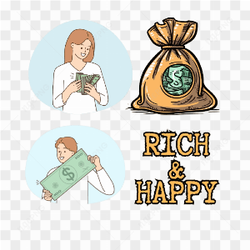 Happy  Rich Vector Logo Tshirt Sticker Abundance