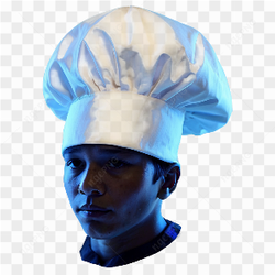 Chef with hat silhoutte