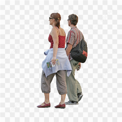 Tourists walking no background