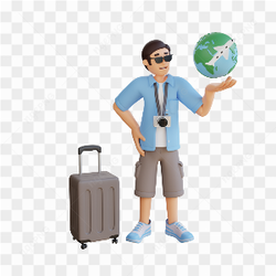 Male tourist 3d character