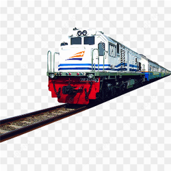 Train on rails picture no background