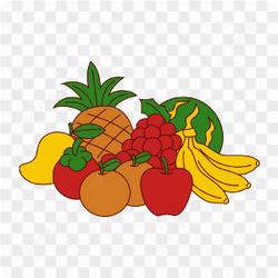 Vector Fruit Banana Grape Watermelon Pineapple Apple Mango Orange