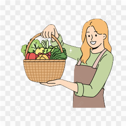 Vector Mother Mom Shopping Vegetable Supermarket Fruit Money