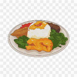 Vector Fruit Vegetable Nasi Padang Rice Meal Traditional Food