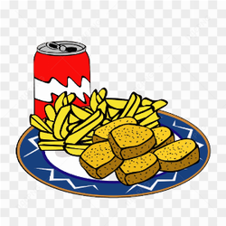 Vector Steak Nugget French Fries Cola Coke