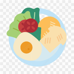 Vector Plate Fish Egg Tomato Lettuce Vegetable