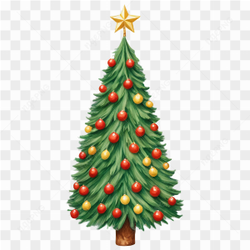 Christmas tree decorations clipart